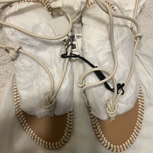 Zara - Brand NEW leather laced sandals